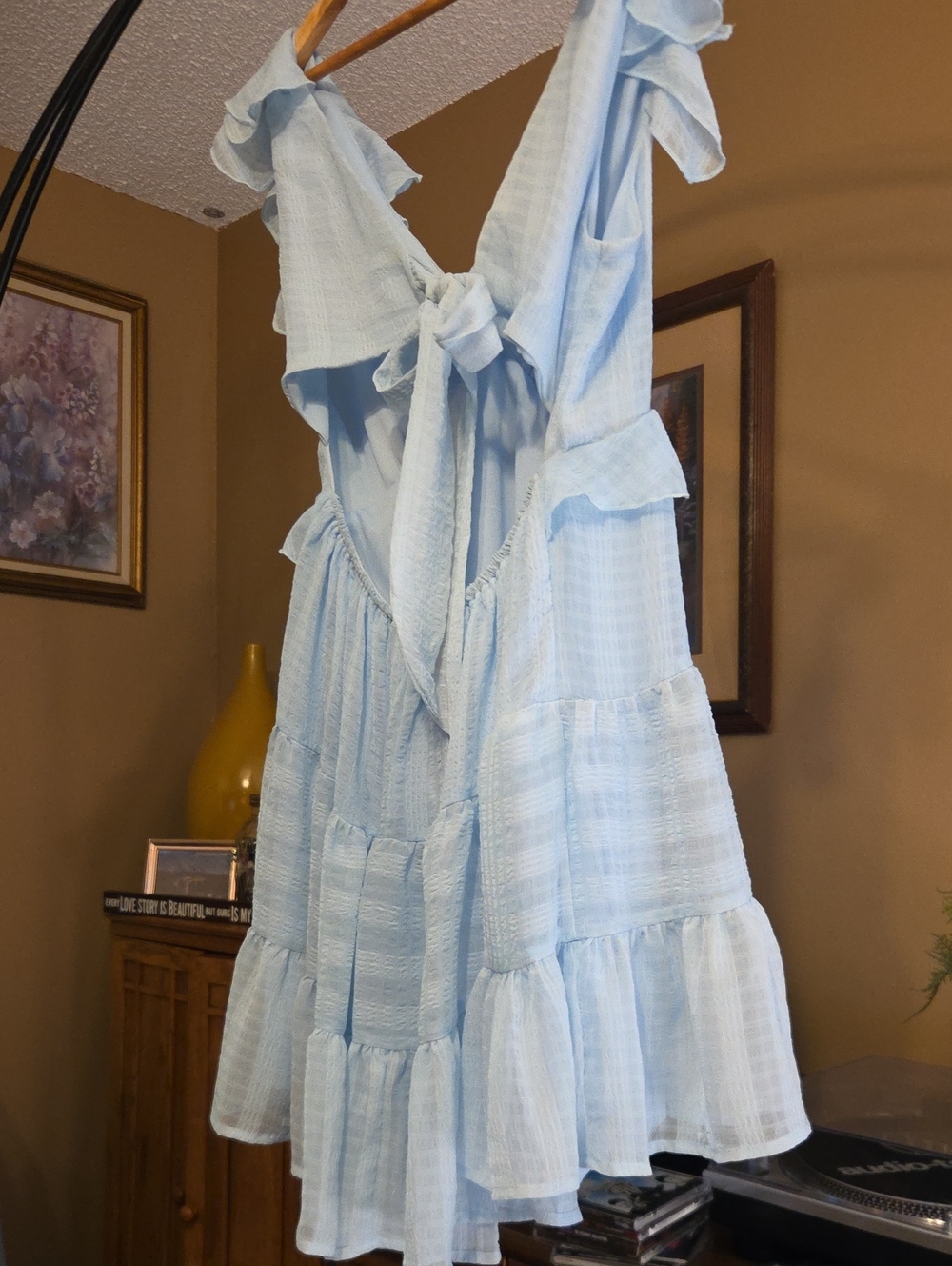 Trixxi Light Blue Ruffle High-Low Dress - Picture 2 of 8